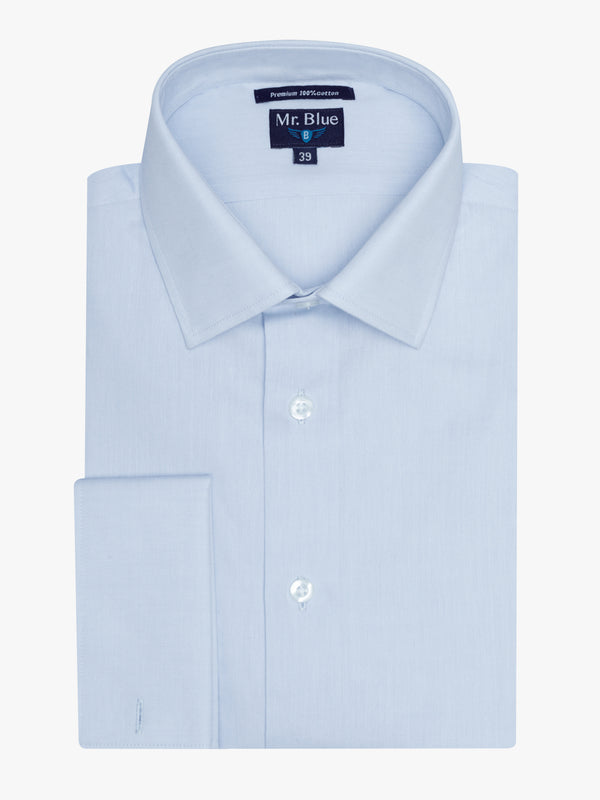 Camisa Classic Fit Popeline Azul Mr. Blue