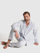 Pijama Azul Manga Comprida Classic Fit Mr. Blue