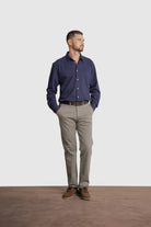 CAMISA ALGODÃO TAILORED FIT AZUL LISA MARK BELLUCCI