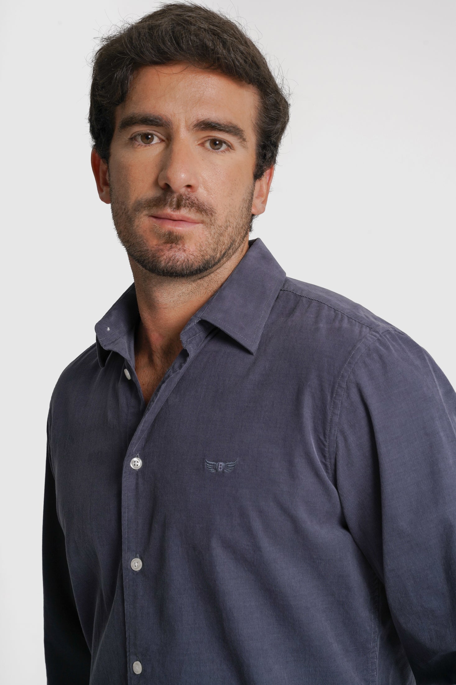 CAMISA ALGODÃO TAILORED FIT AZUL LISA MR. BLUE