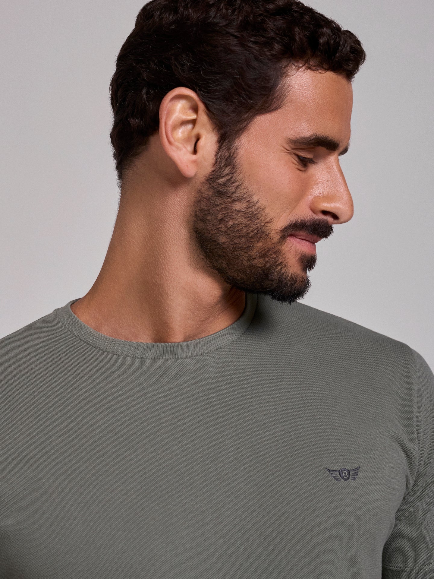 T-SHIRT ALGODÃO VERDE MANGA CURTA REGULAR FIT MR. BLUE