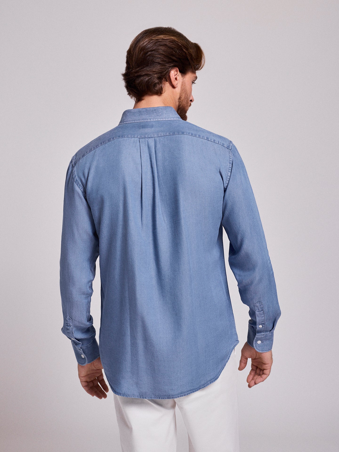 CAMISA GANGA AZUL MANGA COMPRIDA REGULAR FIT MR. BLUE