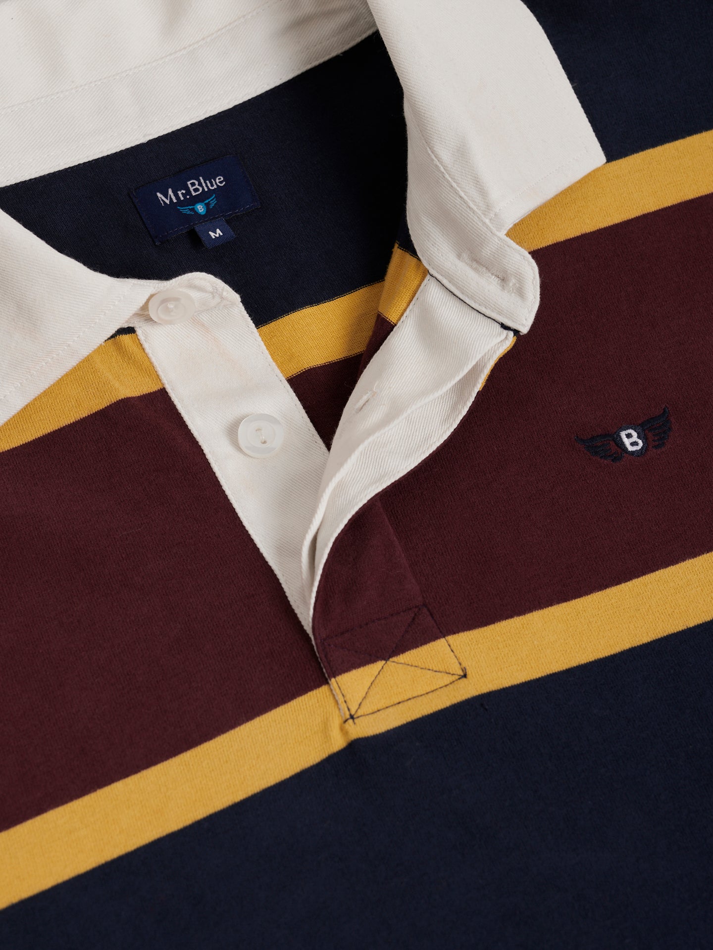 RUGBIE ALGODÃO AZUL MANGA COMPRIDA REGULAR FIT MR. BLUE