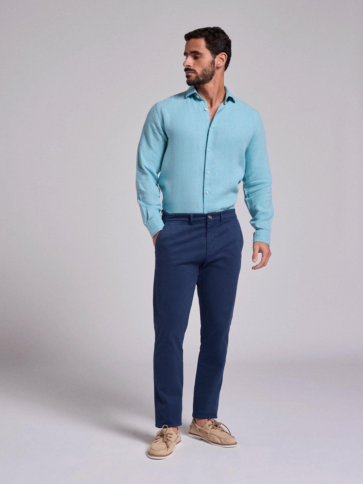 Calça Algodão Azuis Regular Fit Mr. Blue