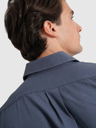 Camisa Algodão Azul Manga Comprida Regular Fit Mr. Blue