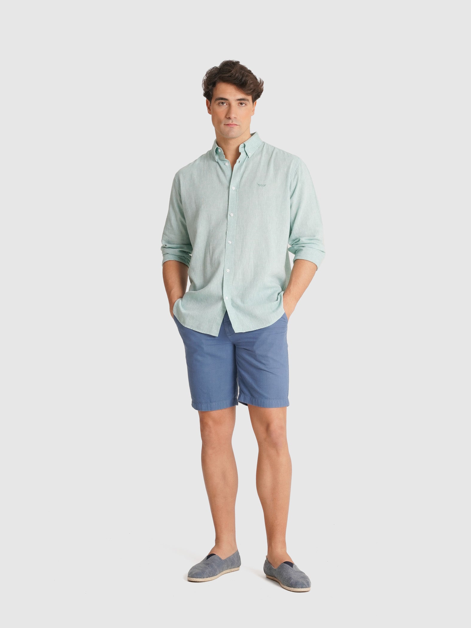 CAMISA VERDE MANGA COMPRIDA REGULAR FIT MR. BLUE