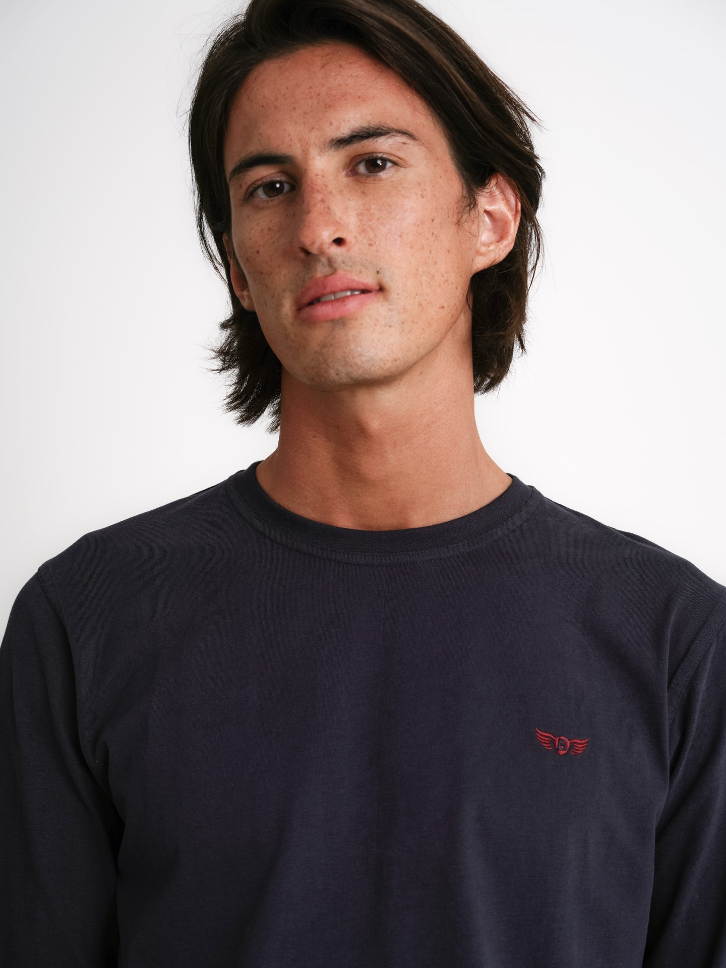 T-SHIRT ALGODÃO AZUL MANGA COMPRIDA REGULAR FIT MR. BLUE