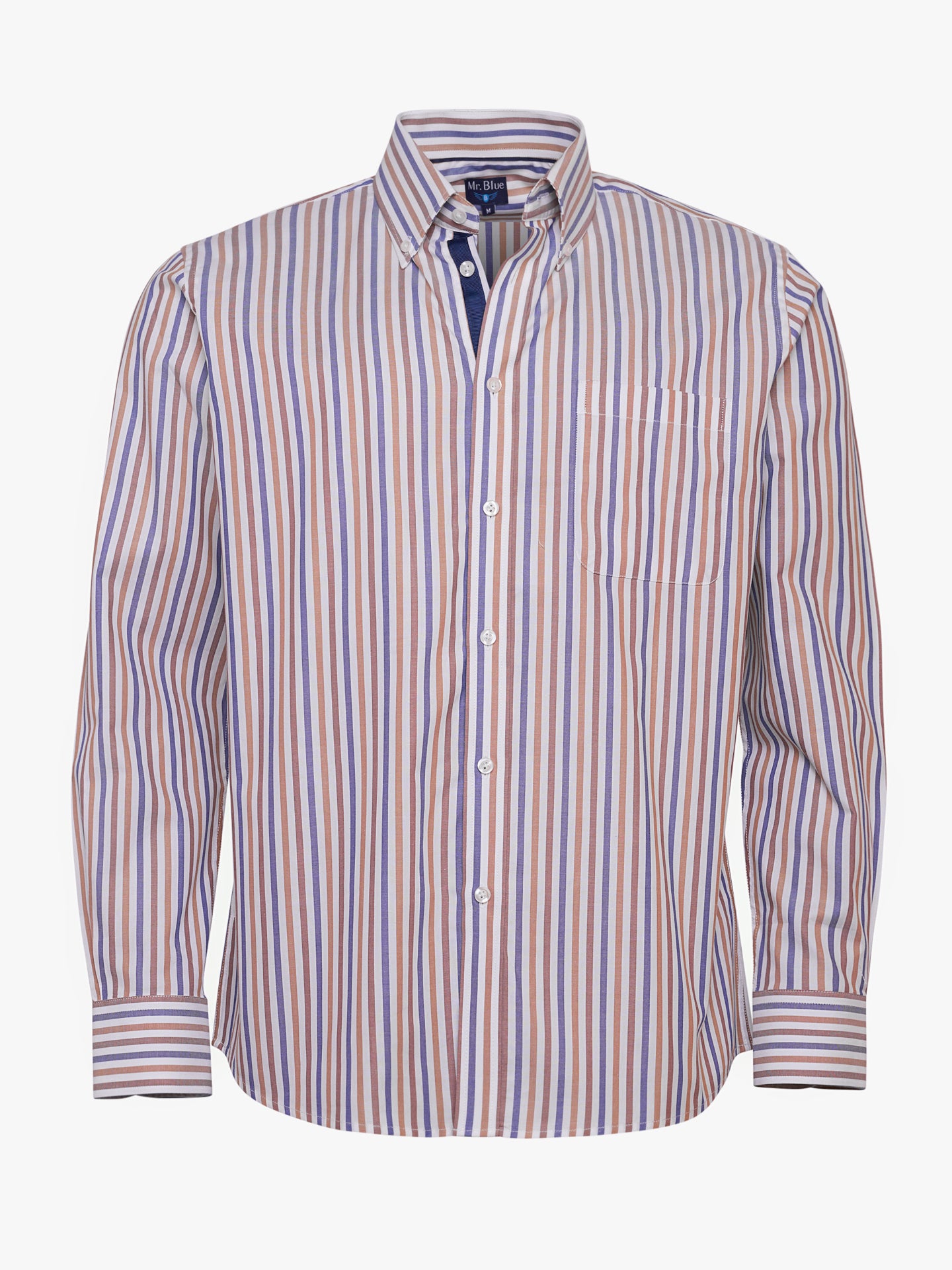 Camisa Algodão Castanha Manga Comprida Regular Fit Mr. Blue