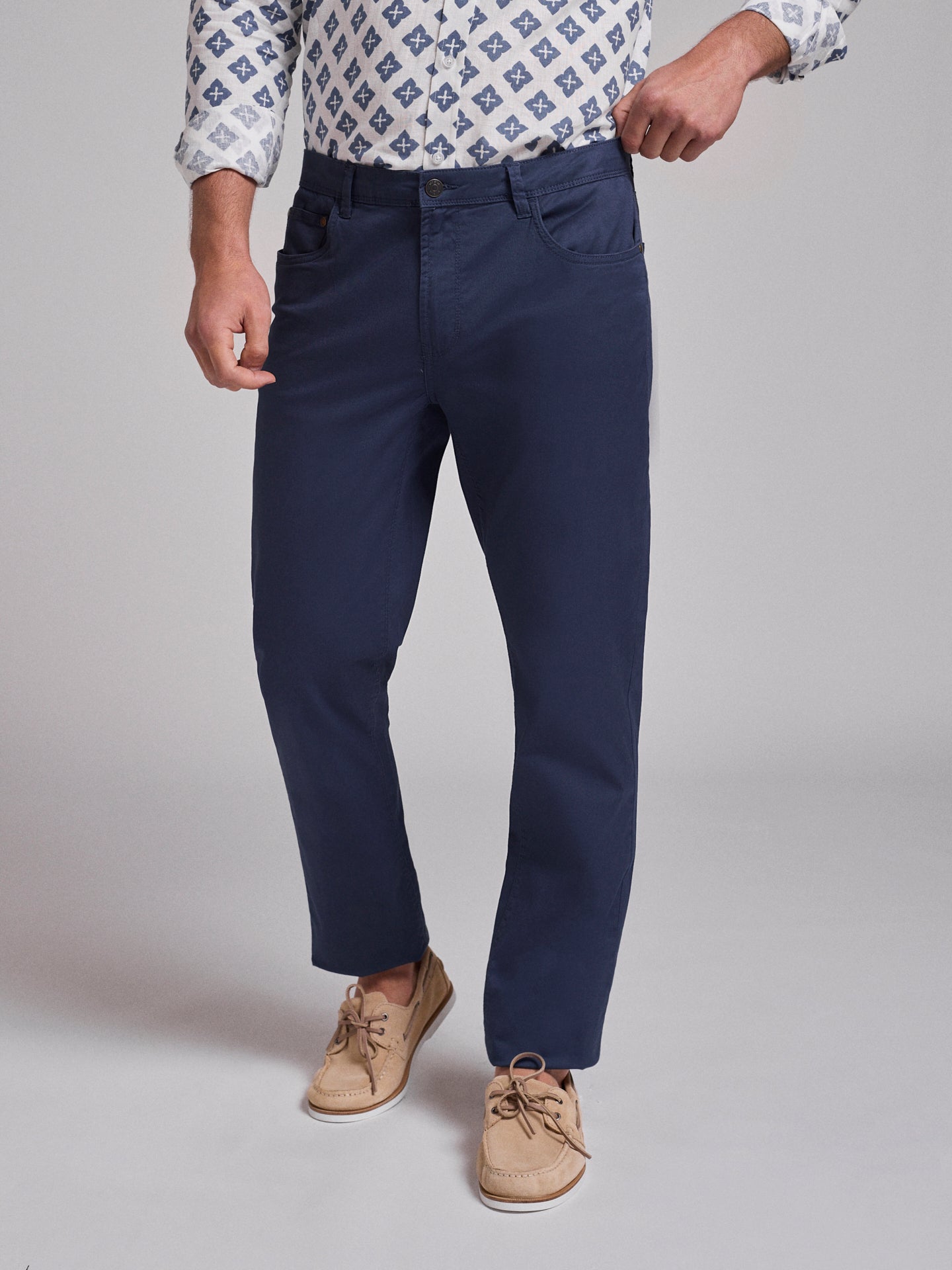 Calça Algodão Azuis Regular Fit Mr. Blue