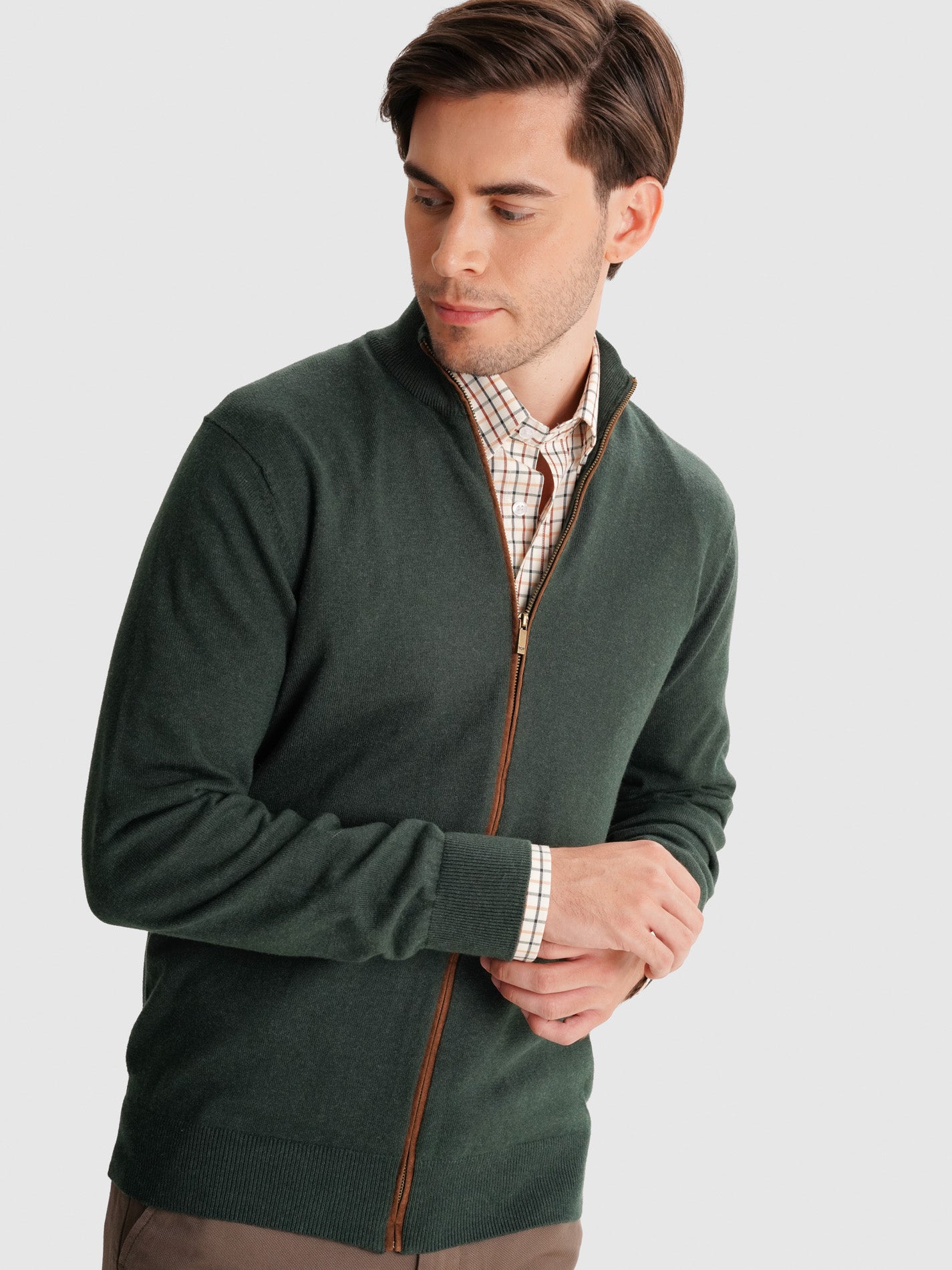 PULLOVER FINO VERDE REGULAR FIT MR. BLUE