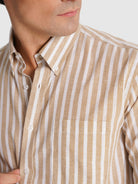 CAMISA BEGE MANGA COMPRIDA REGULAR FIT MR. BLUE