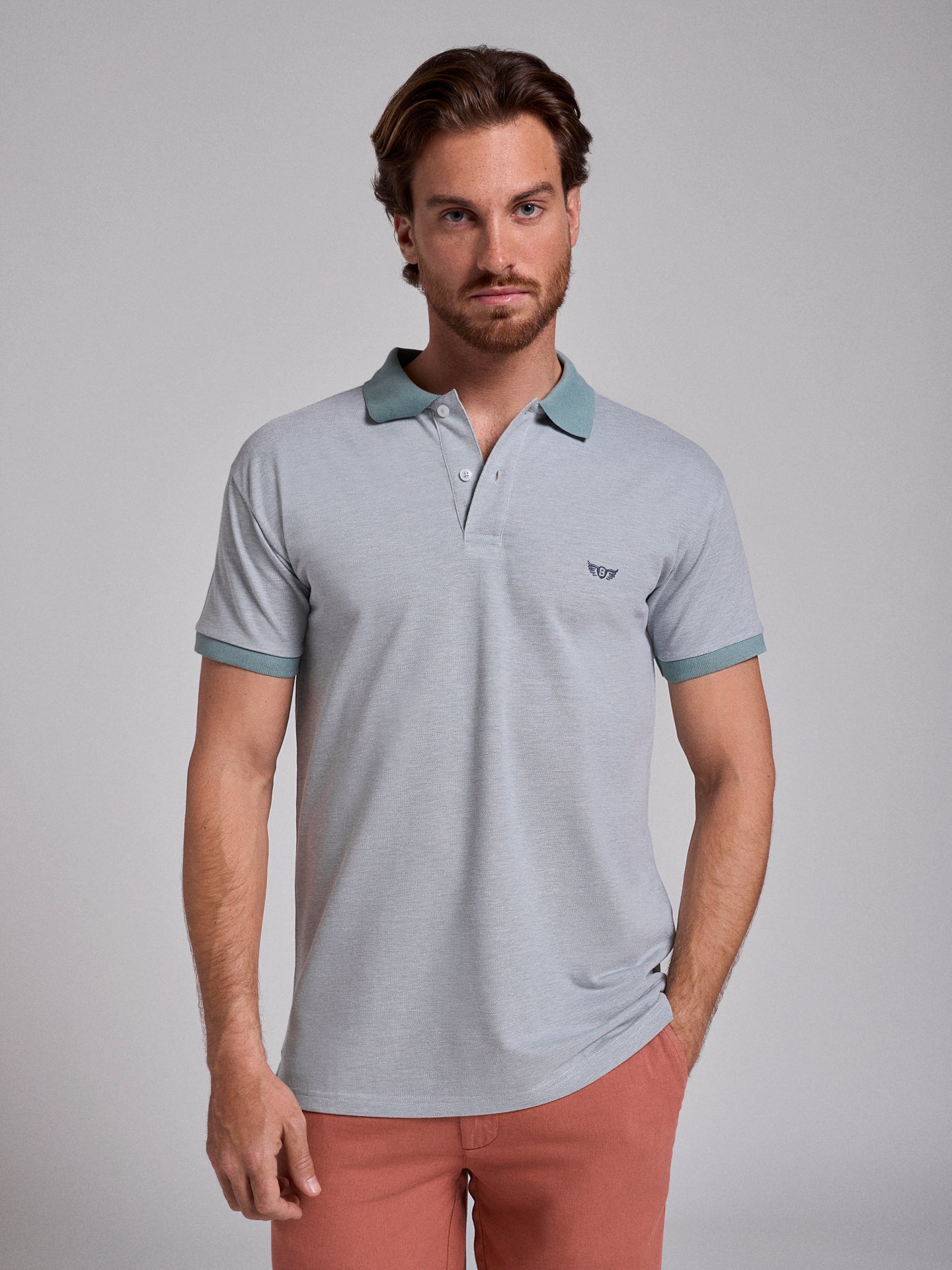 Polo Verde Manga Curta Regular Fit Mr. Blue