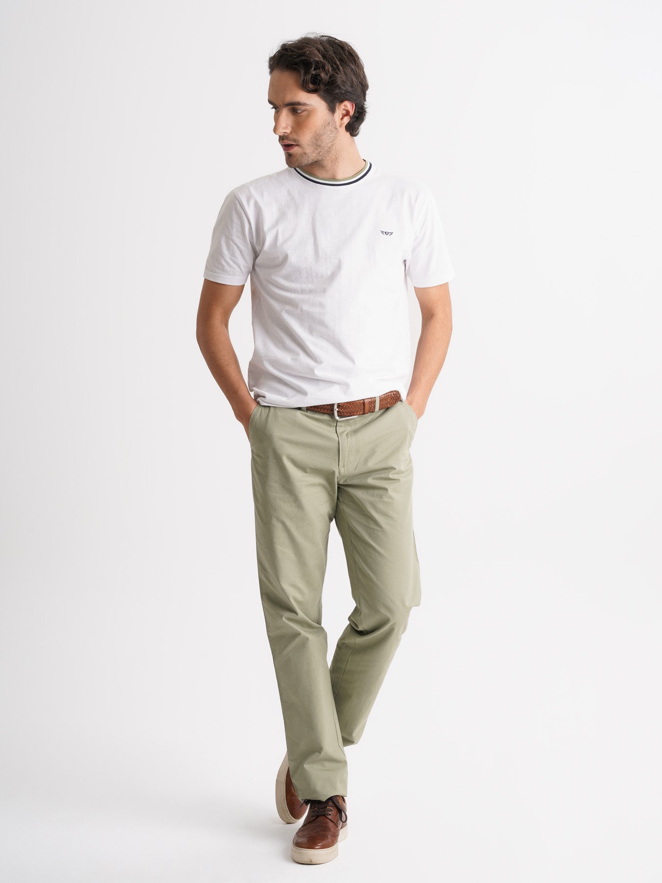 T-SHIRT ALGODÃO BRANCA MANGA CURTA REGULAR FIT MR. BLUE