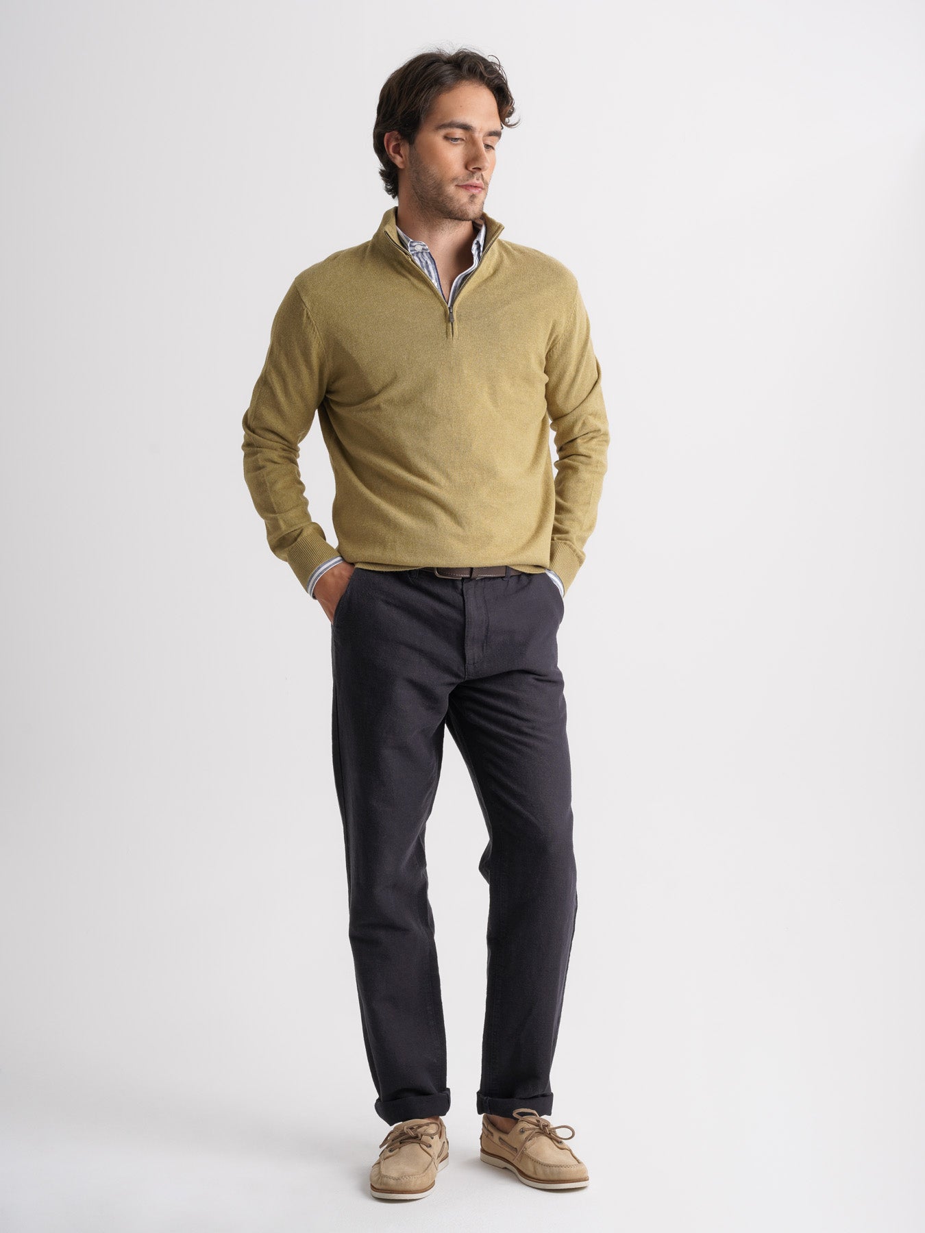 Pullover Caxemira Fino Verde Mr. Blue