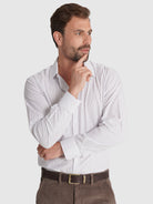 Camisa Algodão Cinzenta Manga Comprida Classic Fit Mr. Blue