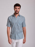 Camisa Linho Verde Manga Curta Regular Fit Mr. Blue