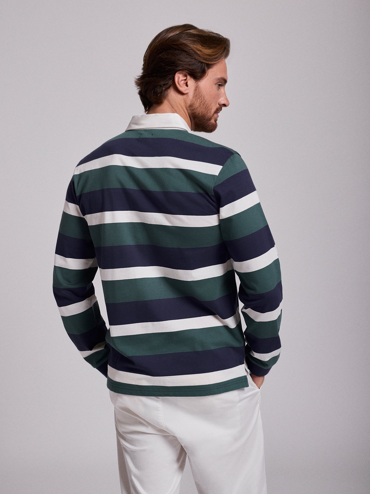 RUGBIE ALGODÃO AZUL MANGA COMPRIDA REGULAR FIT MR. BLUE