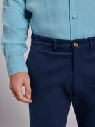 Calça Algodão Azuis Regular Fit Mr. Blue