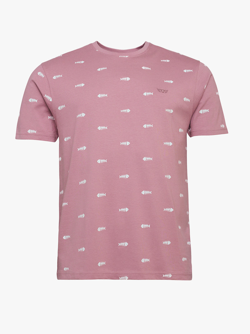 T-Shirt 100% Algodão Rosa Mr. Blue