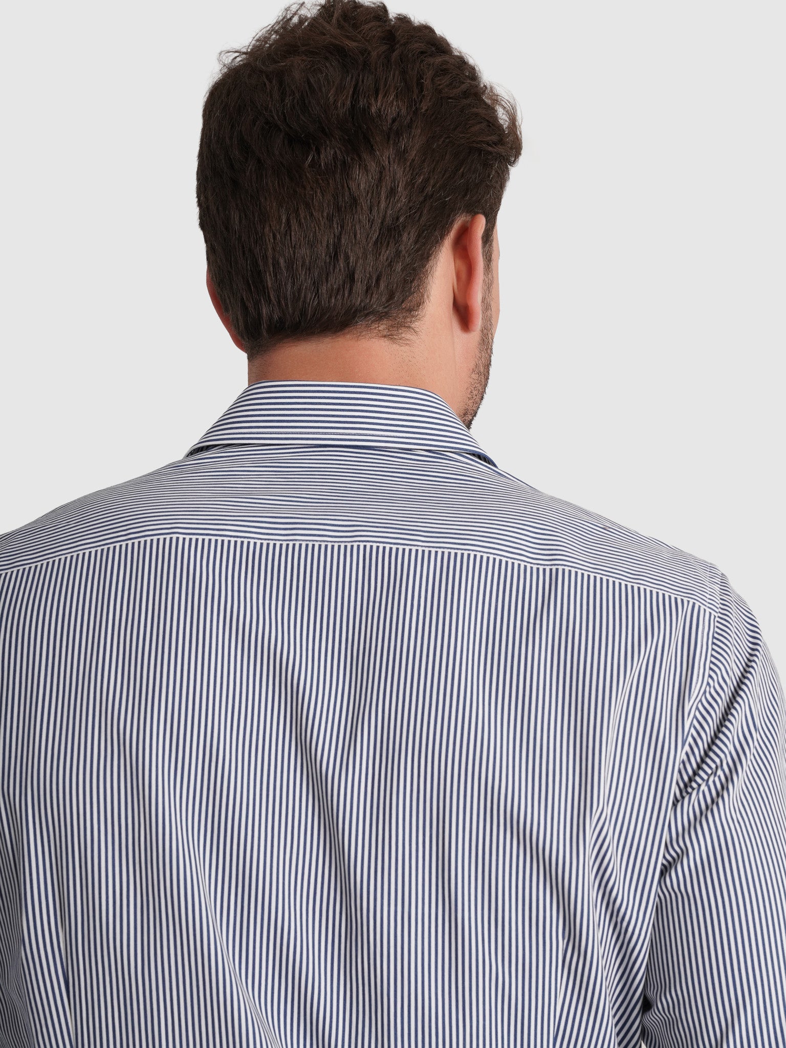 Camisa Algodão Azul Manga Comprida Slim Fit Mr. Blue