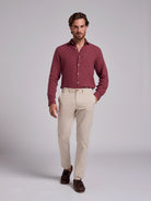 CALÇAS ALGODÃO BEGES REGULAR FIT MARK BELLUCCI