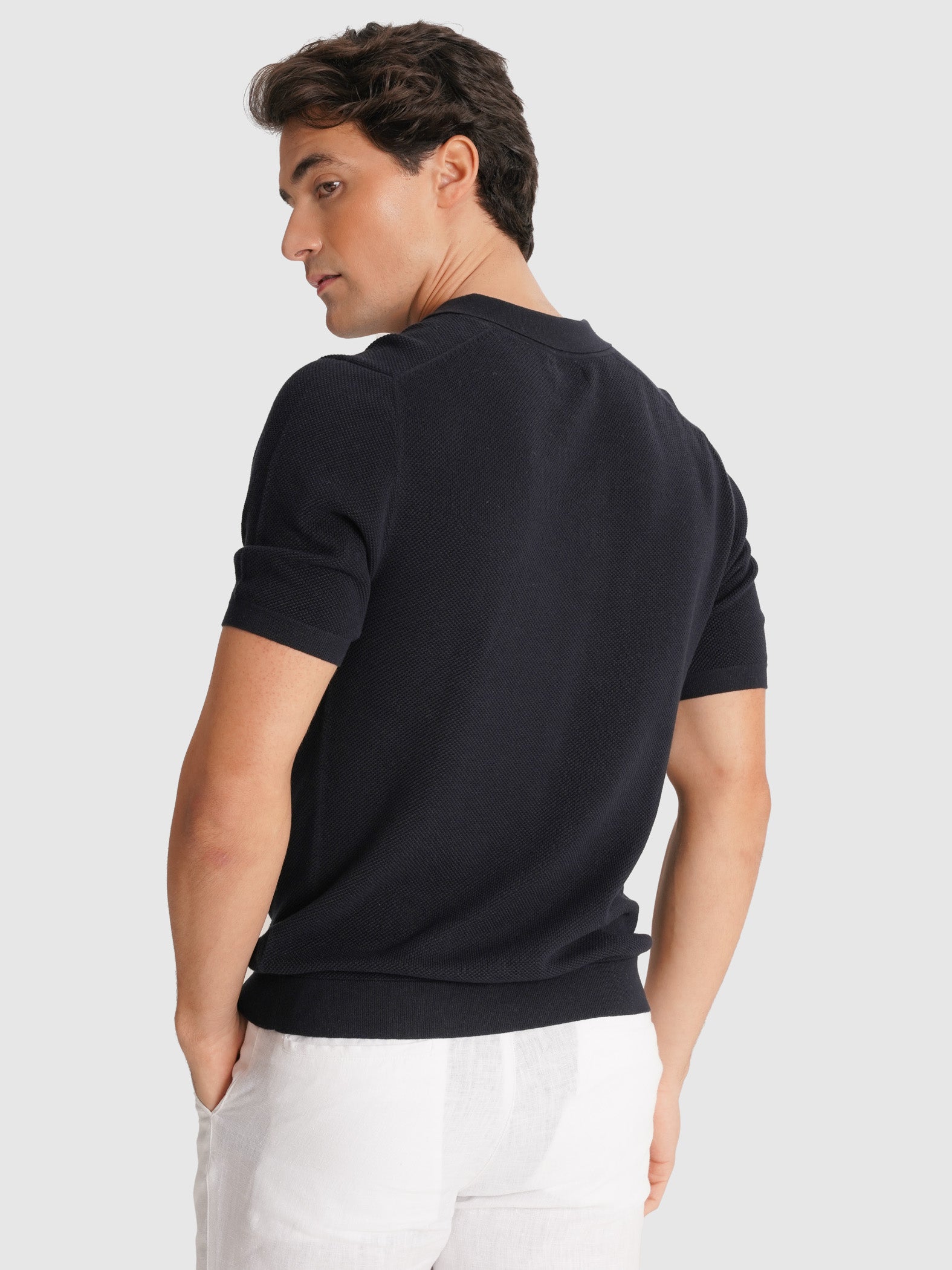 REGULAR FIT SHORT SLEEVE BLUE POLO MARK BELLUCCI