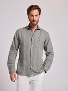Camisa Linho Verde Manga Comprida Regular Fit Mr. Blue
