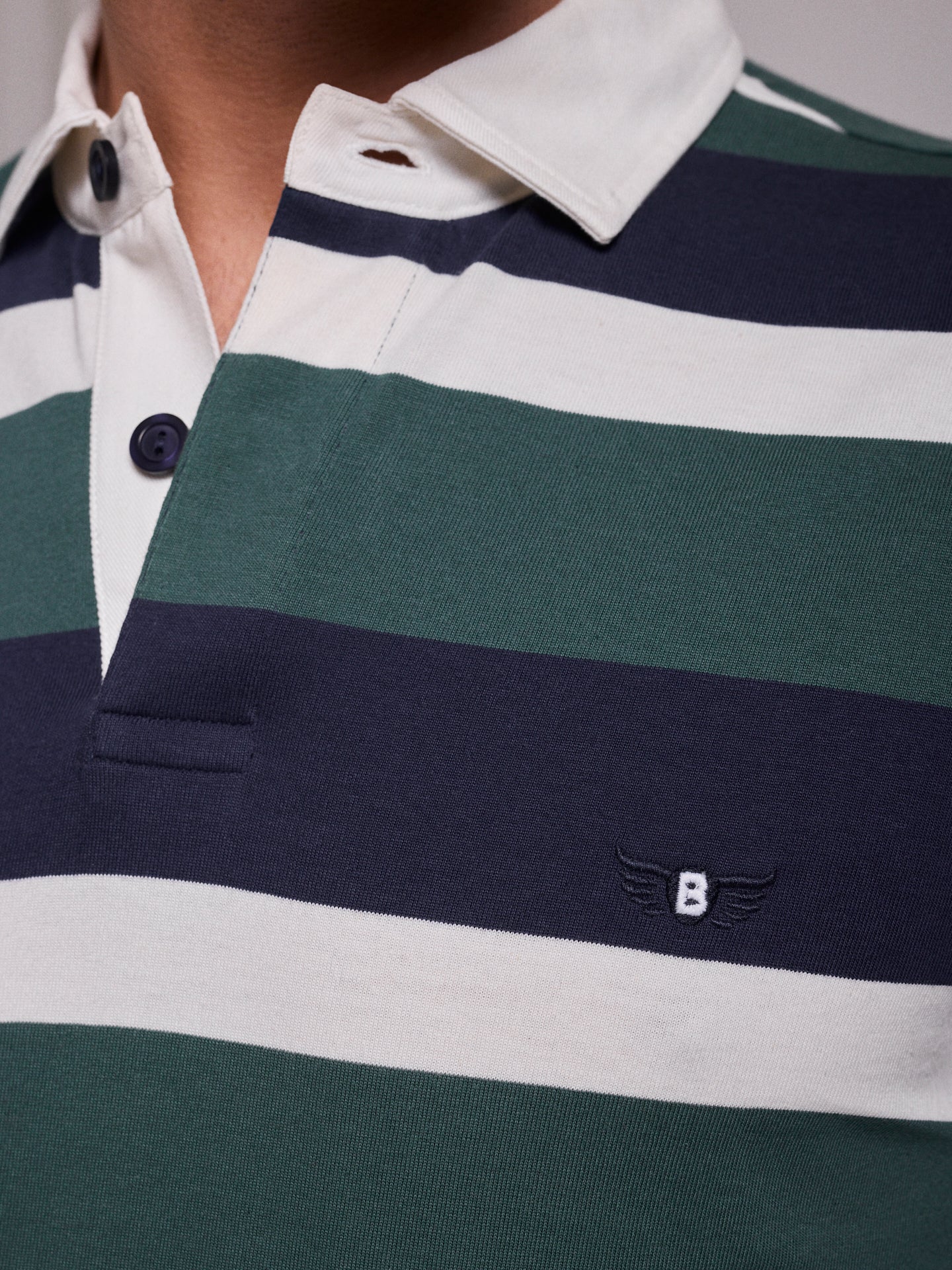 RUGBIE ALGODÃO AZUL MANGA COMPRIDA REGULAR FIT MR. BLUE