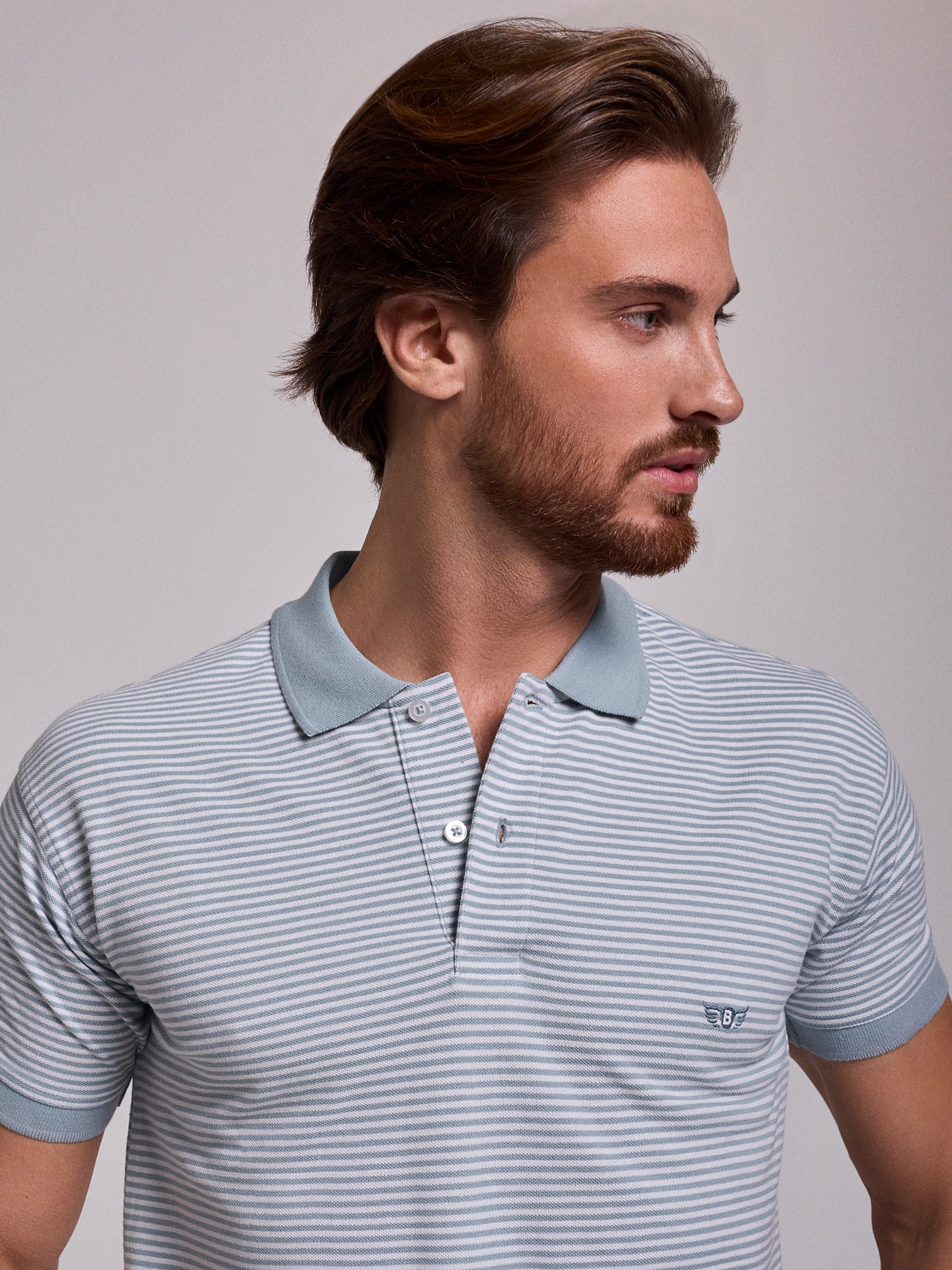 Polo Azul Manga Curta Regular Fit Mr. Blue