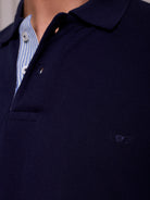 Polo Azul Manga Curta Regular Fit Mr. Blue