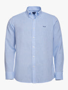 Camisa Linho Azul Manga Comprida Regular Fit Mr. Blue