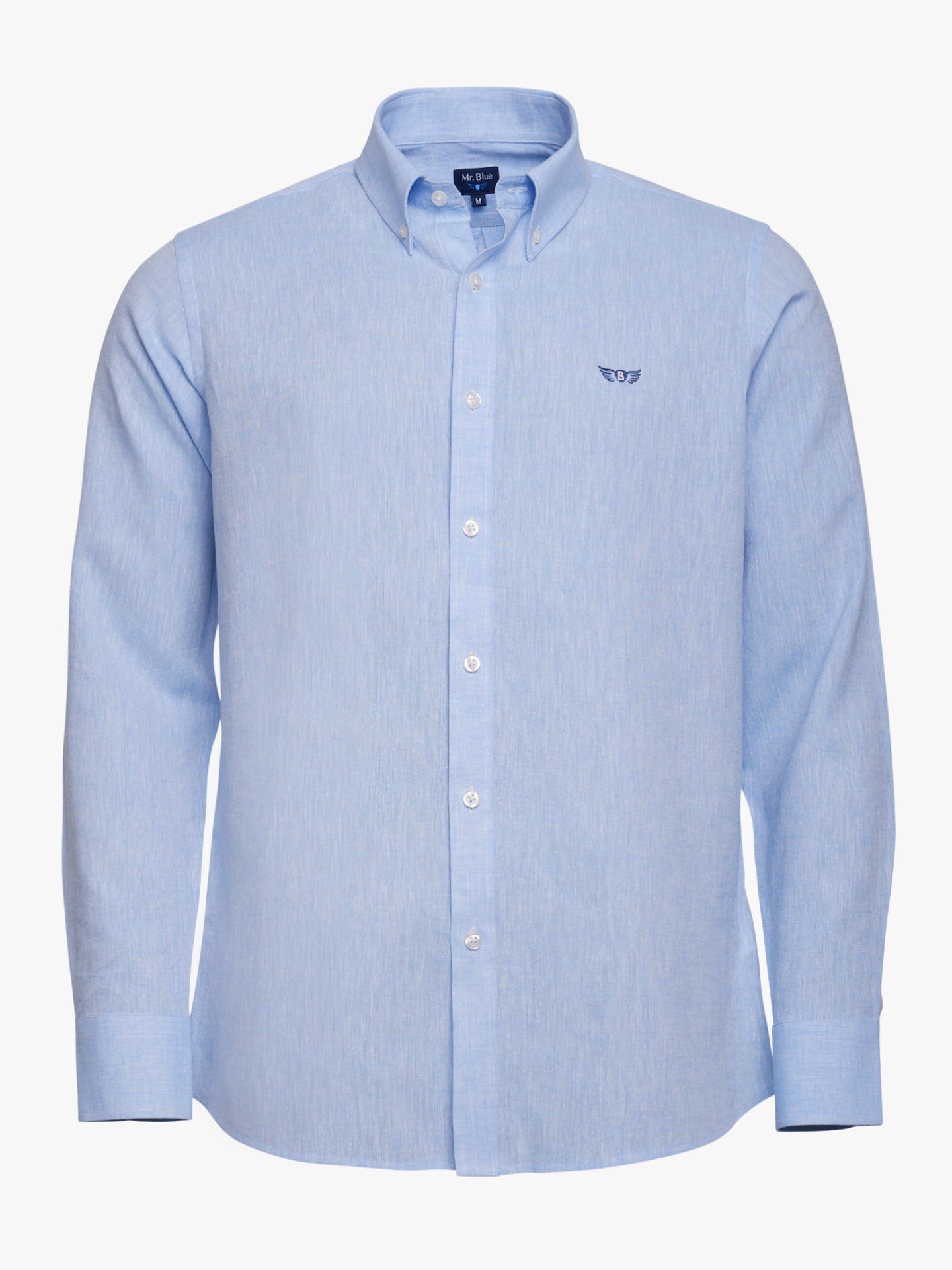 Camisa Linho Azul Manga Comprida Regular Fit Mr. Blue