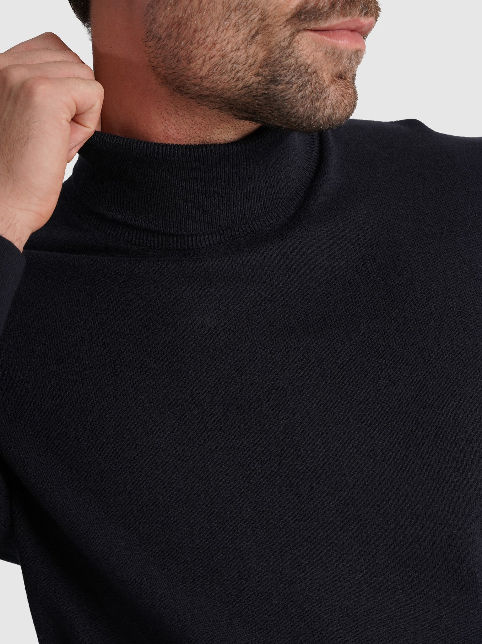 Pullover Caxemira Azul Com Cotoveleira Regular Fit Mr. Blue