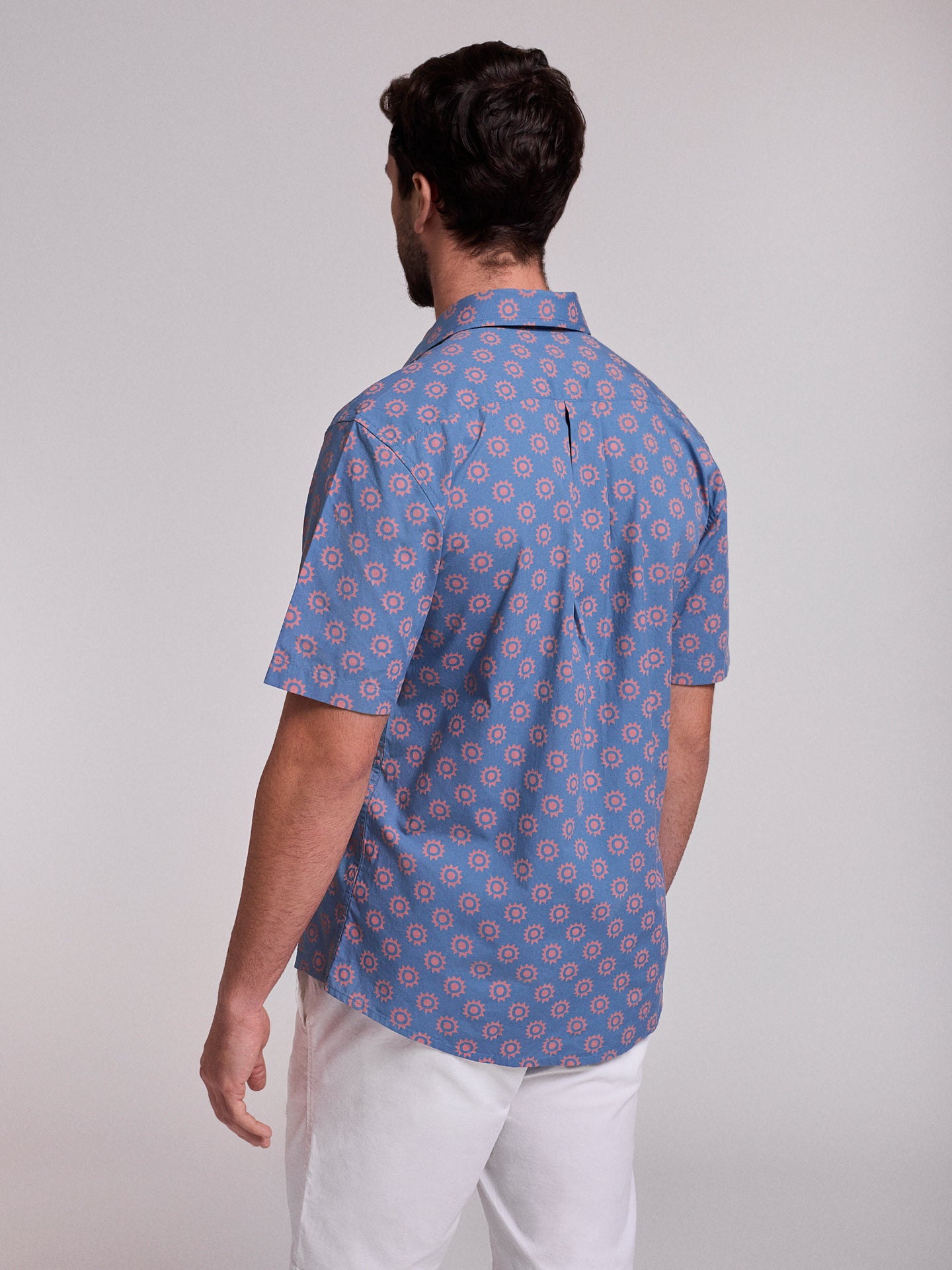 Camisa Algodão Azul Manga Curta Regular Fit Mr. Blue