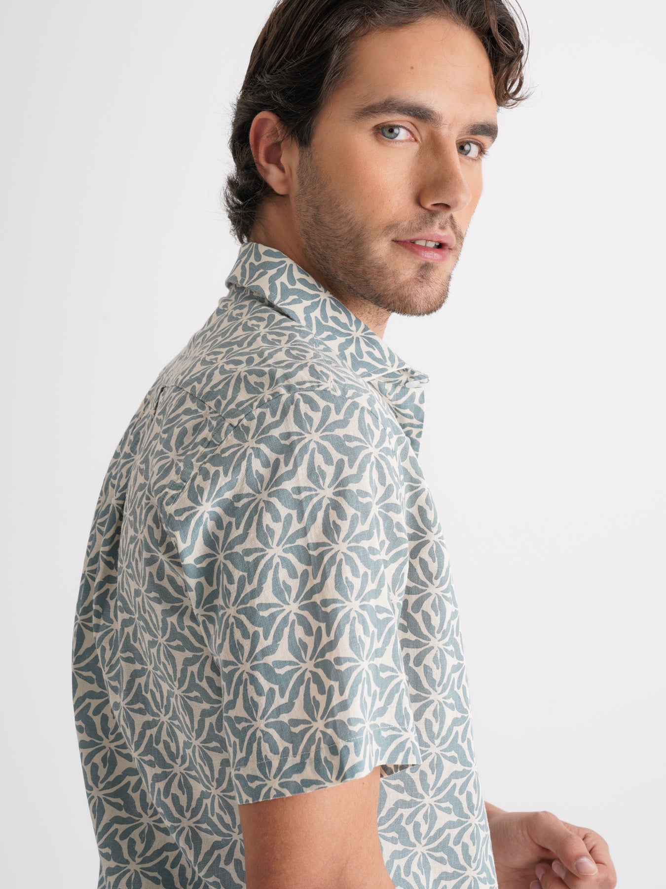 Camisa Regular Fit Linho Azul Mr. Blue