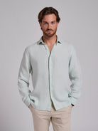 CAMISA LINHO VERDE MANGA COMPRIDA TAILORED FIT MARK BELLUCCI