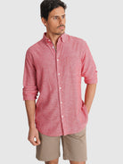 CAMISA VERMELHA MANGA COMPRIDA REGULAR FIT MR. BLUE