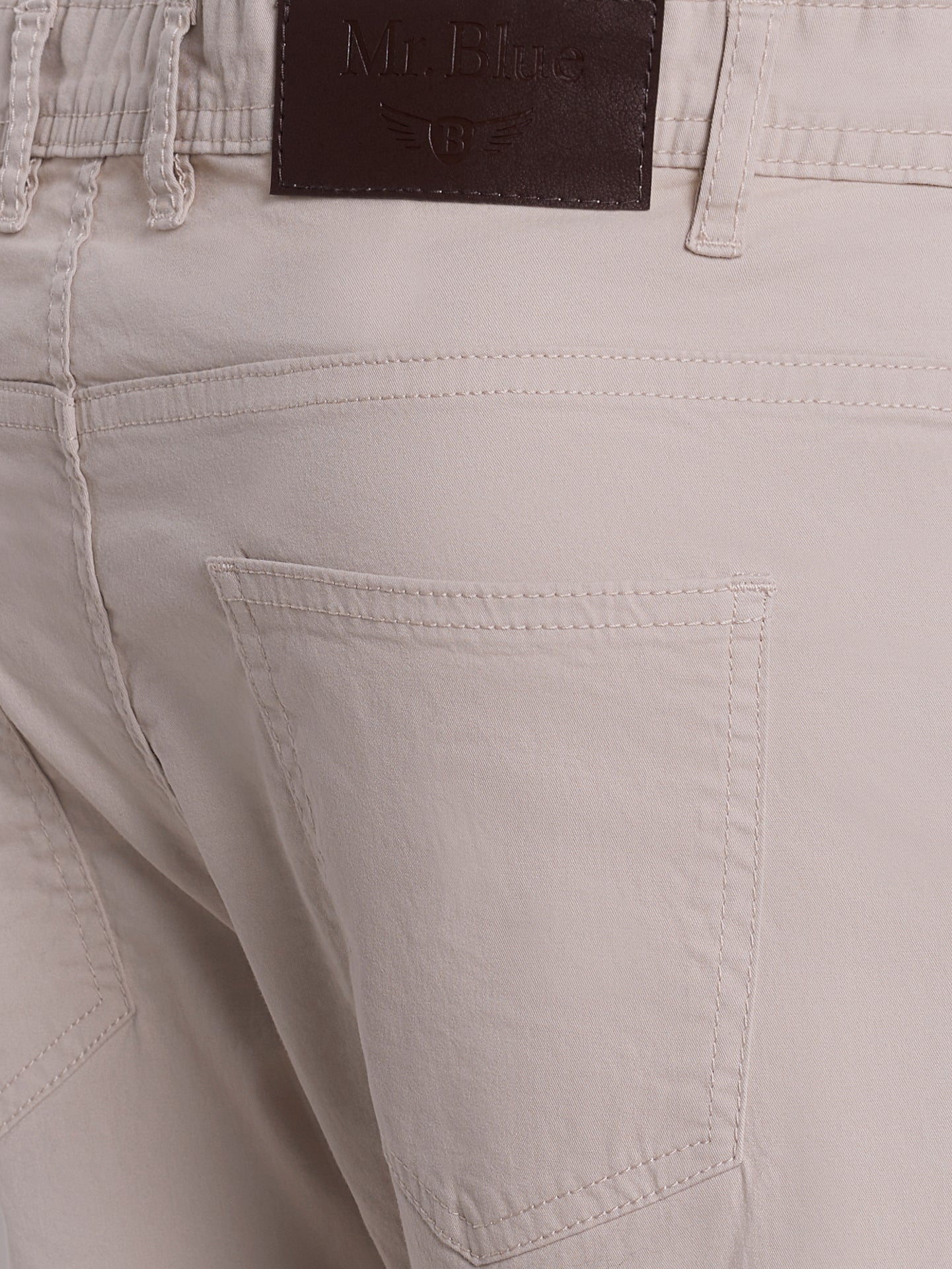 Calça Algodão Beges Regular Fit Mr. Blue