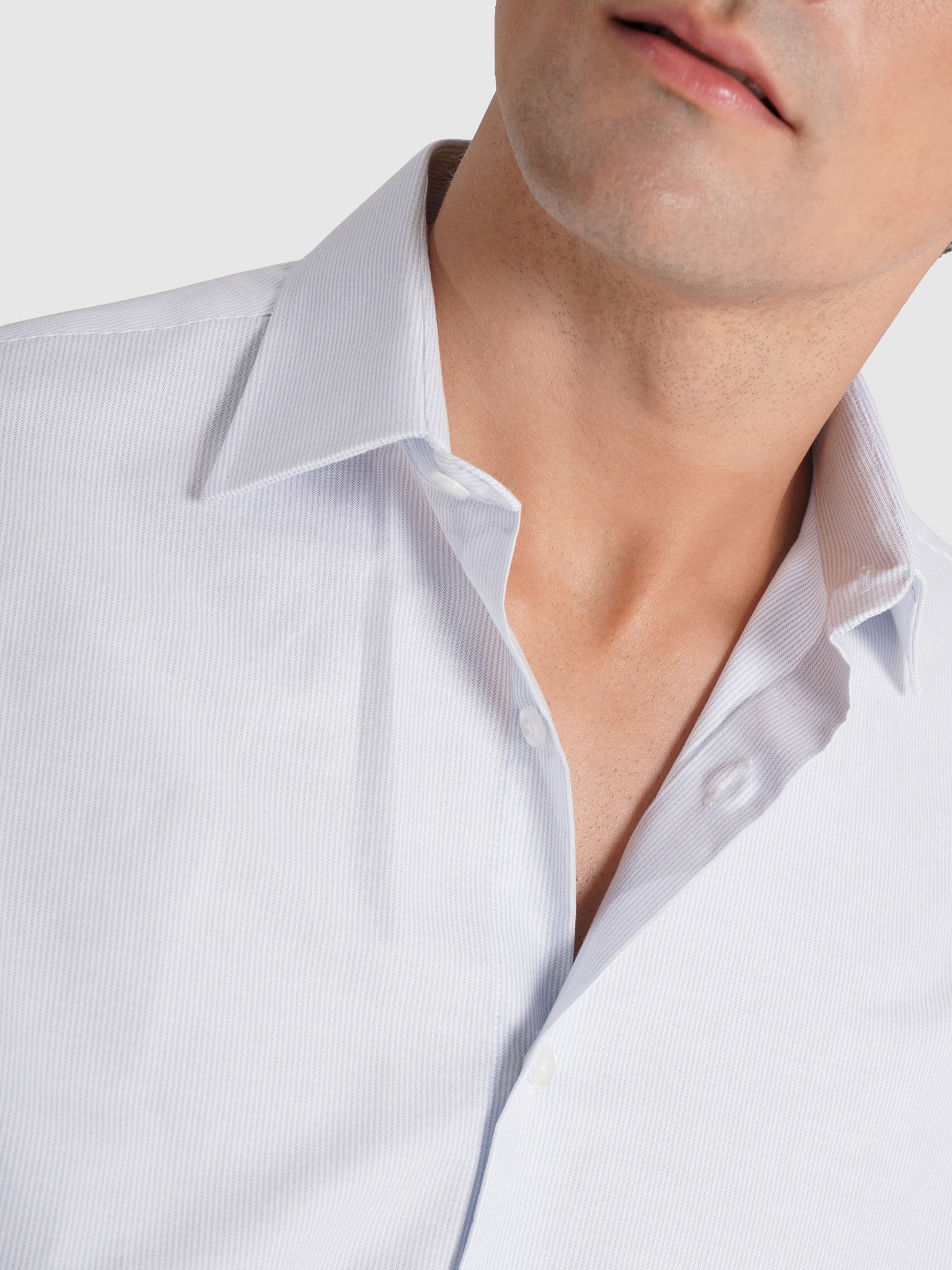 Camisa Algodão Azul Manga Comprida Classic Fit Mr. Blue