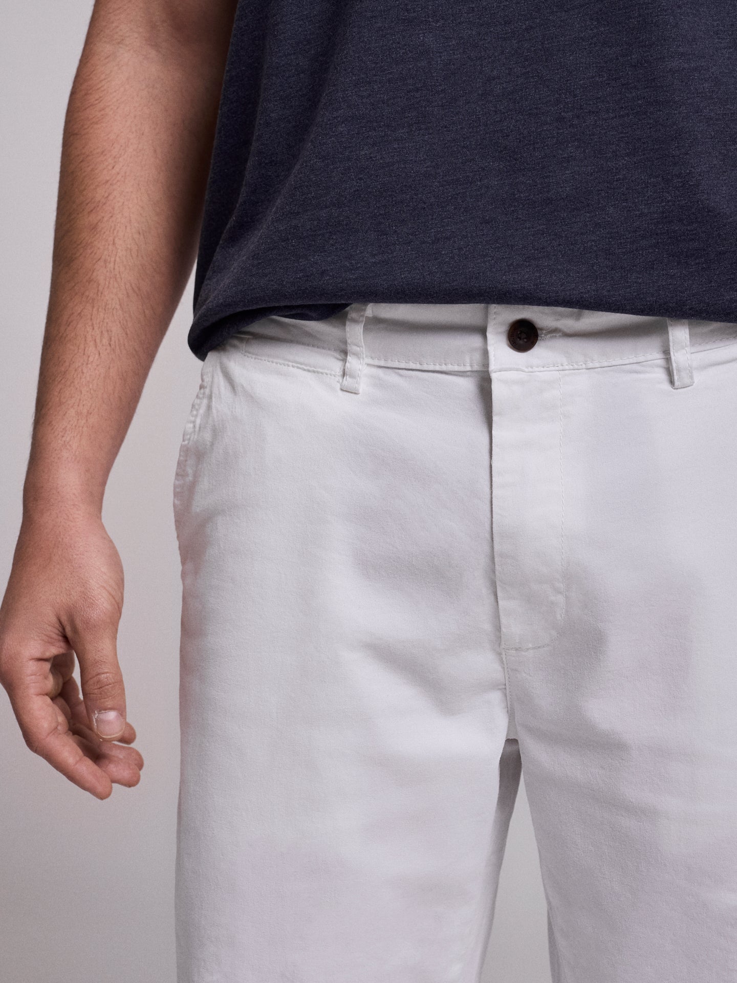 Bermuda Algodão Brancos Regular Fit Mr. Blue