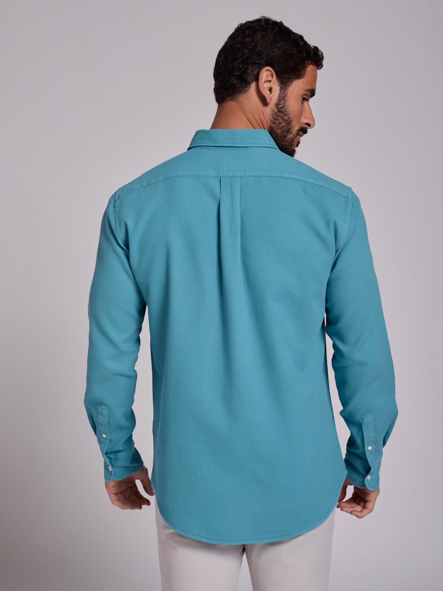 Camisa Algodão Azul Manga Comprida Regular Fit Mr. Blue