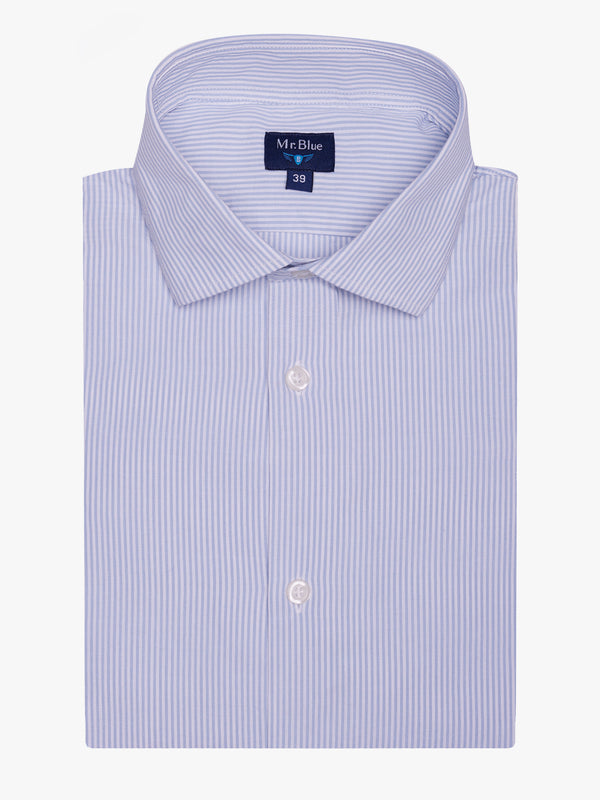 Camisa Classic Fit Popeline Azul Mr. Blue