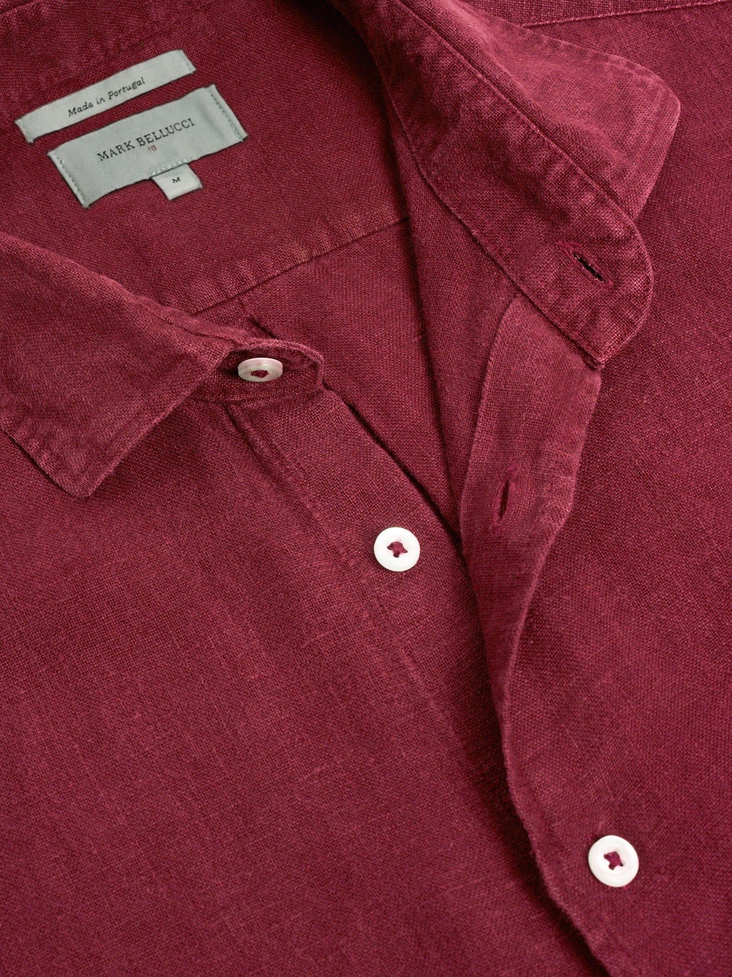 CAMISA LINHO BORDEAUX MANGA COMPRIDA TAILORED FIT MARK BELLUCCI