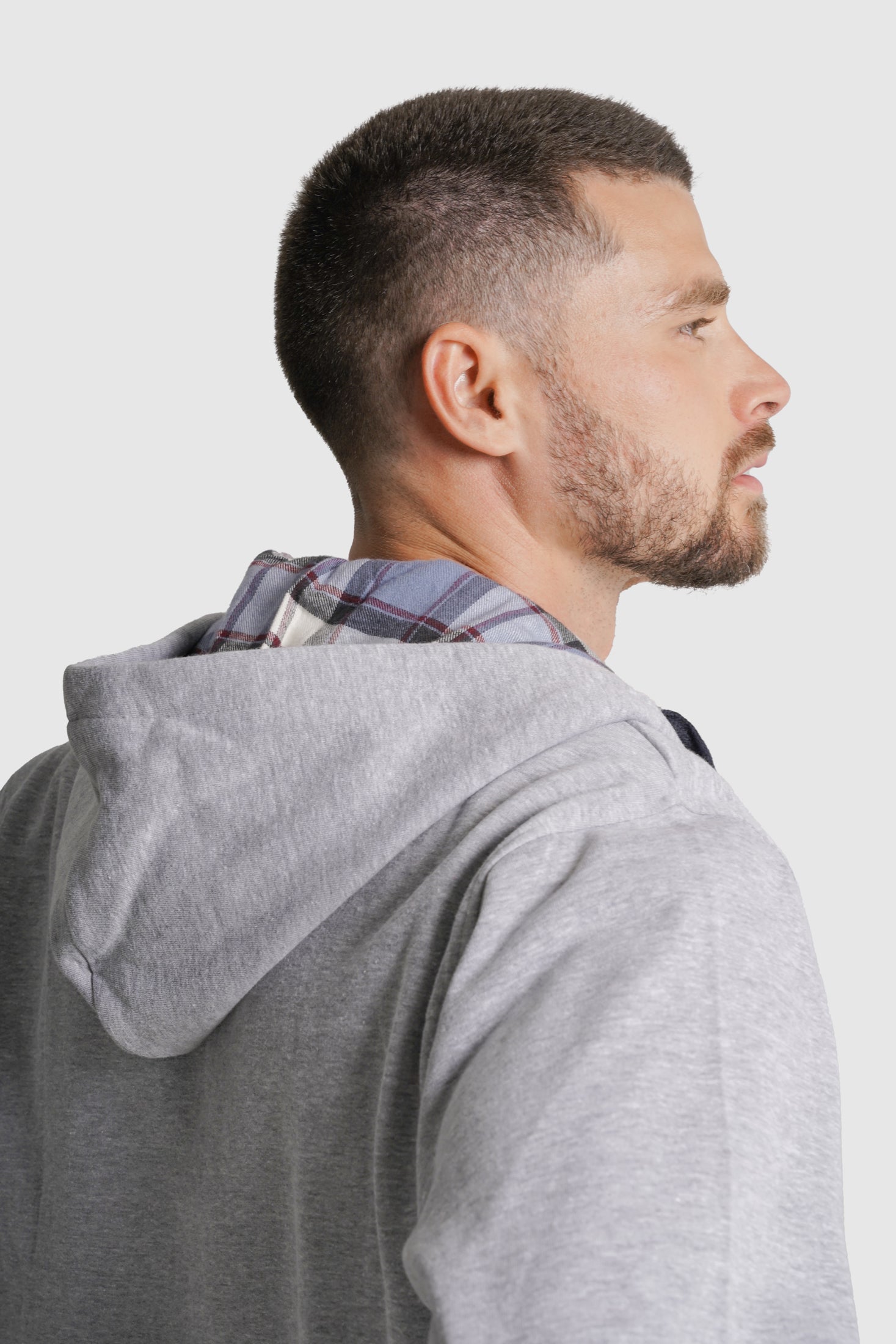 HOODIE ALGODÃO REGULAR FIT CINZENTO LISO MR. BLUE