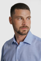 CAMISA ALGODÃO SLIM FIT AZUL LISA MR. BLUE