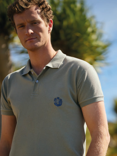 Polo Verde Manga Curta Regular Fit Mr. Blue