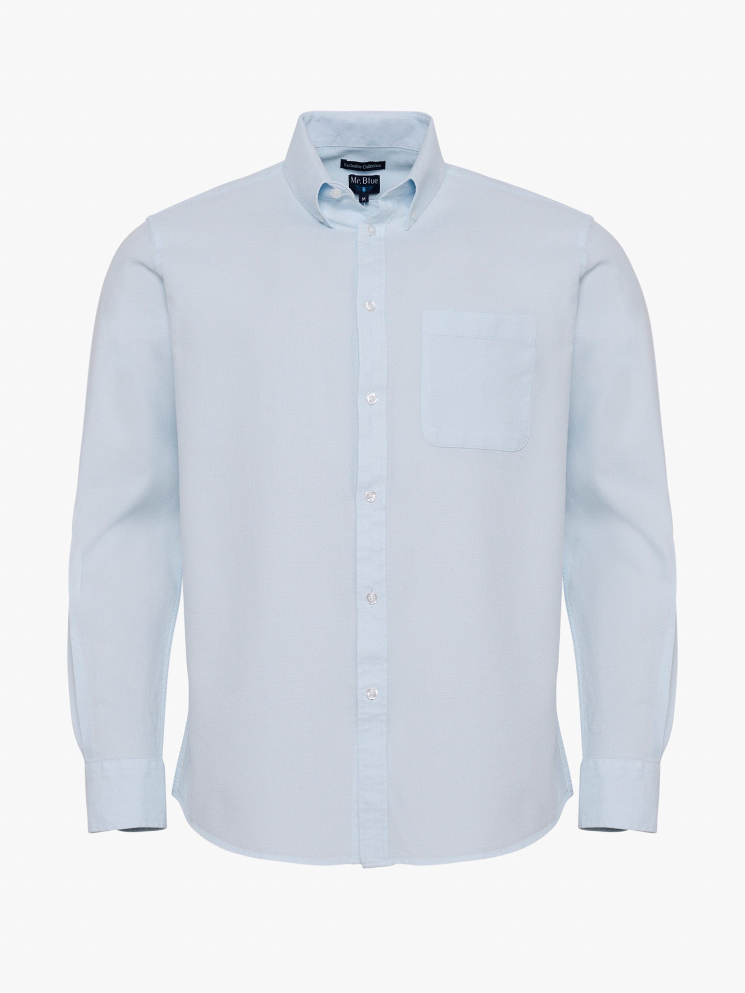 Camisa Algodão Azul Manga Comprida Regular Fit Mr. Blue