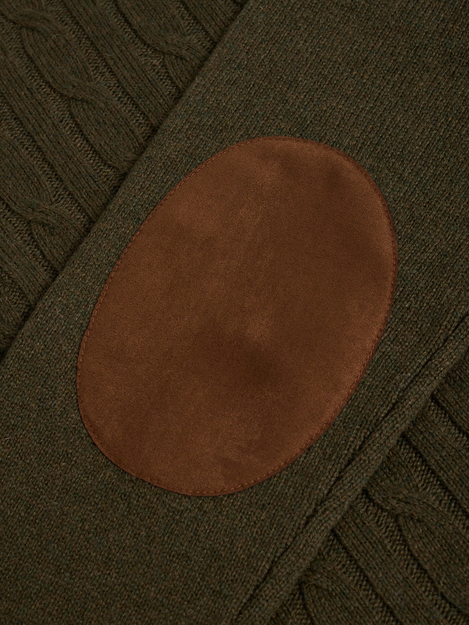 Pullover Lã Verde Com Cotoveleira Regular Fit Mr. Blue