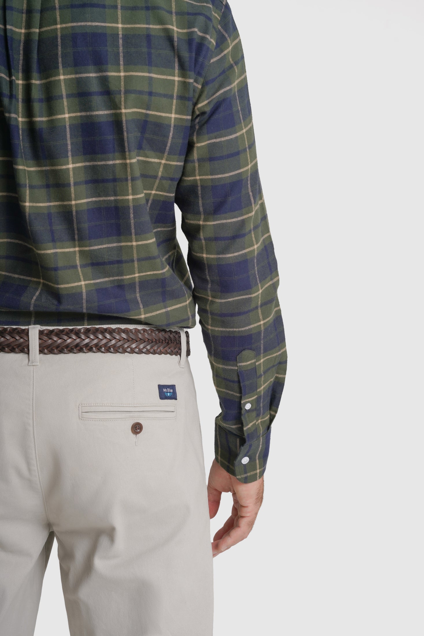CAMISA FLANELA REGULAR FIT AZUL QUADRADA MR. BLUE