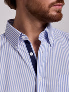 Camisa Algodão Azul Manga Comprida Regular Fit Mr. Blue